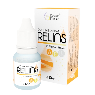 Акционные капли Капли для глаз Relins с комплексом витаминов A-E-B6